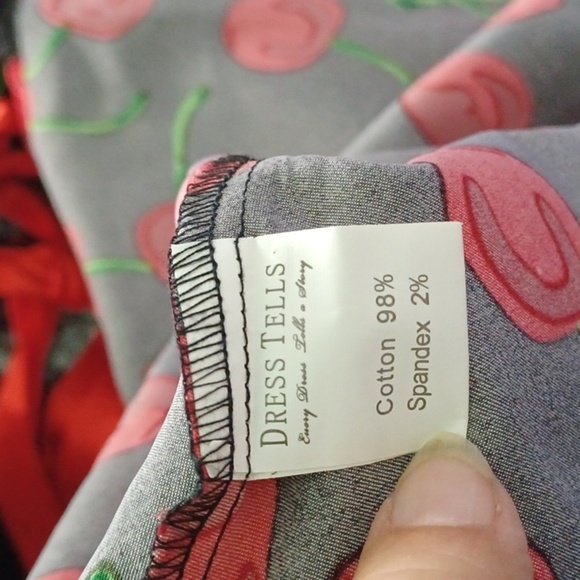 Dresstells 50s Women Cocktail Halter Dress, swing skirt, cherry pattern, corset - Picture 8 of 8